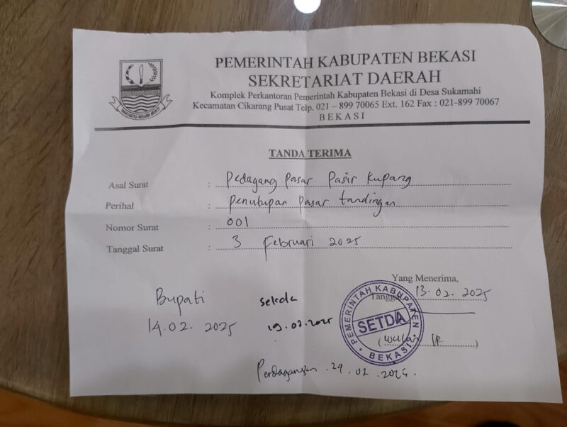 Keterangan Tanda Terima Surat Laporan (foto istimewa)