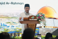 Menag memberi Sambutan pada peresmian dua tempat ibadah di Lebak, Banten, Kamis (25/9/2025)