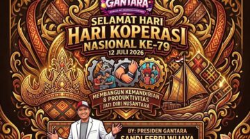 Presiden GANTARA Sandi Febri Wijaya Sampaikan Ucapan Menyentuh di Hari Koperasi Nasional ke-79: “Koperasi Adalah Rumah Gotong Royong Melawan Pengangguran”